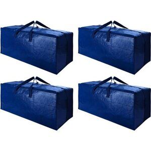 4 Pack Heavy Duty Extra Large Moving Bags with Backpack Straps - Strong Handles